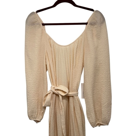 Reformation NWT Milana Blush Crepe Cotton Scoop Neck Long Sleeve Maxi Dress 8 - Picture 6 of 16